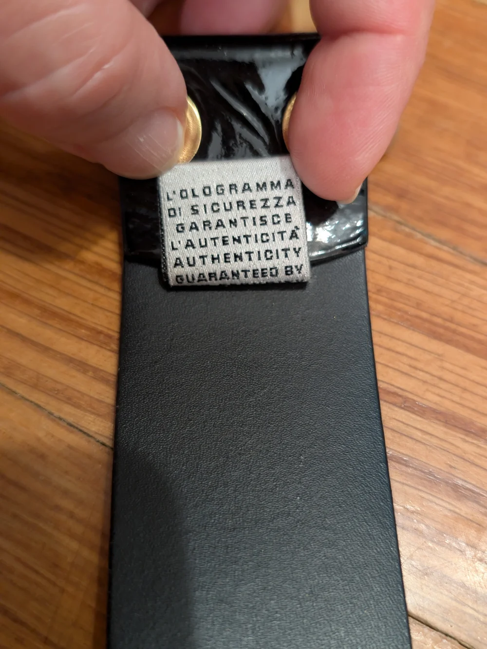 D&G Black Leather Belt with Black and Gold Logo Buckle